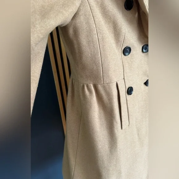 Banana Republic Wool Coat • Medium Tall • 38” Long Classic Winter Overcoat - Picture 4 of 7